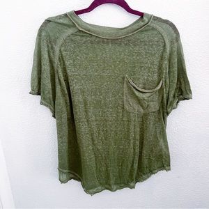 Free People Kyoto burnout green oversized tee S